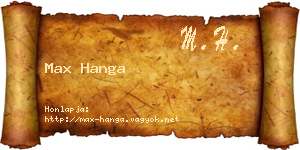 Max Hanga névjegykártya